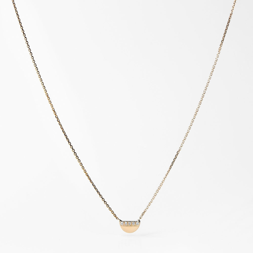 Collier or demi-lune 5 diamants - LYLAN