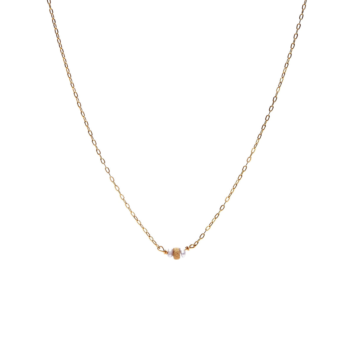 Collier pierre plaqué or jaune – bijou fait main LYLAN