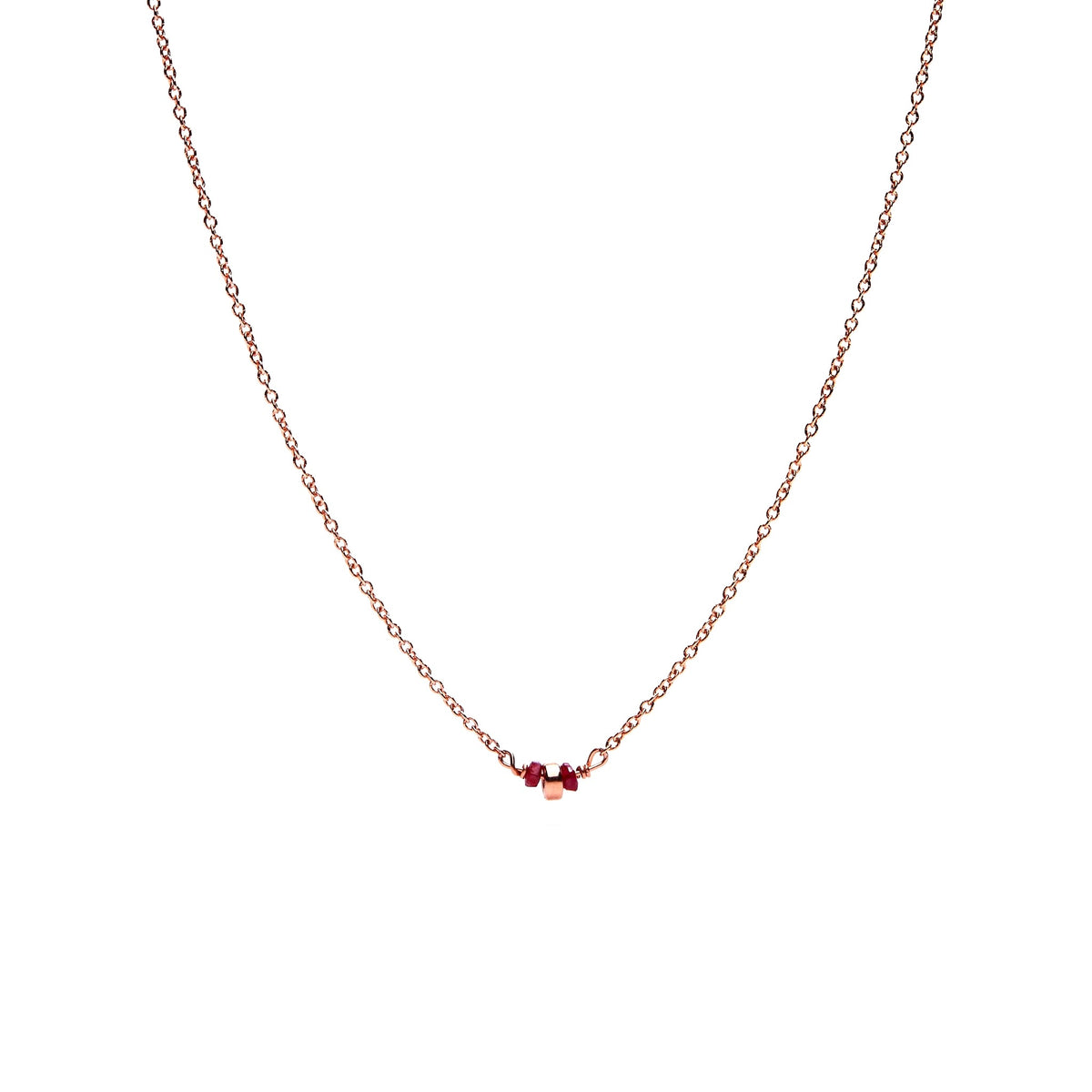 Collier pierre plaqué or rose – bijou fait main LYLAN